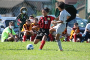 U-11サッカー大会県央決勝の様子